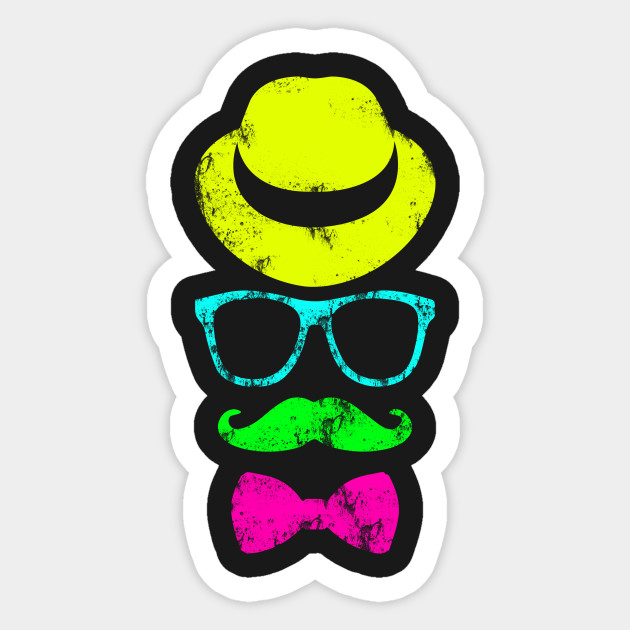 neon party hat glasses mustache tie theme party neon colors tie theme