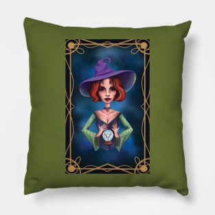 Ginger hair taurus witch Pillow