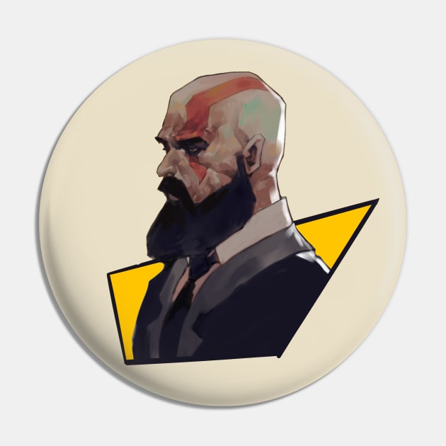 Kratos in Suit Pin by Hieumayart