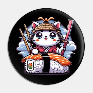 Kawaii Samurai Sushi Cat | Women’s Japanese Cat Lover Pin