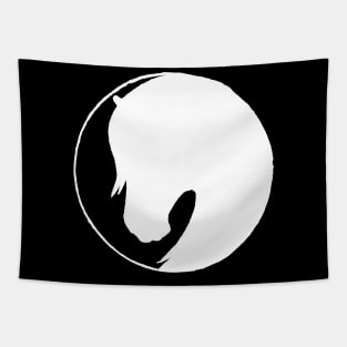 white horse silhouette Tapestry