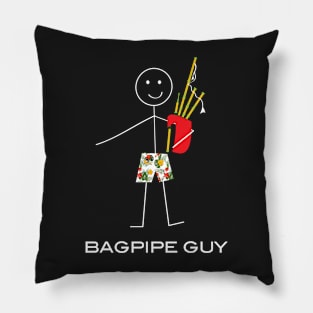 Funny Mens Bagpipe Guy Pillow