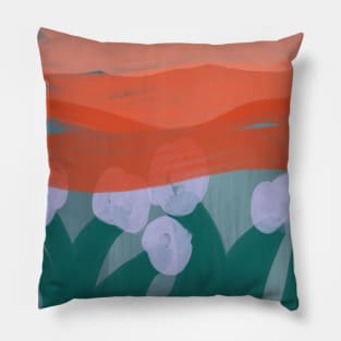 Sunset and Lavender Abstract Pillow