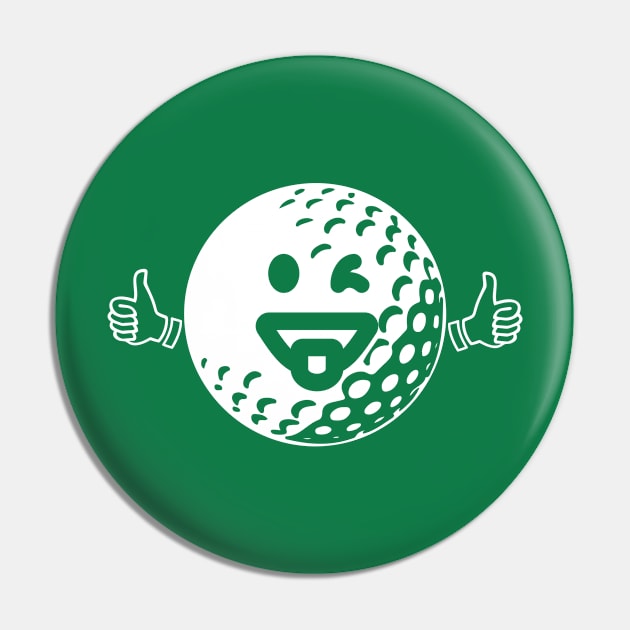 Happy Golf Ball - Funny Golfing Shirt Pin by BKFMerch