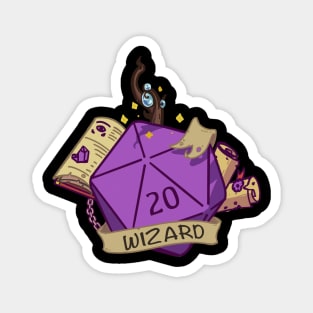 Dnd Wizard D20 dice Magnet