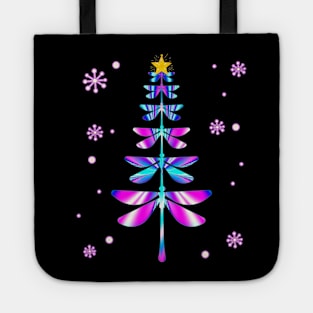 dragonfly christmas tree Tote