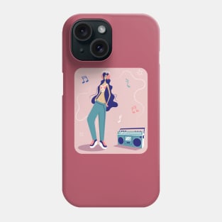 Girl and Boombox Phone Case