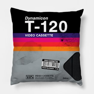 VHS cassette case, Dynamicon T-120 [retrowave/vaporwave] Pillow