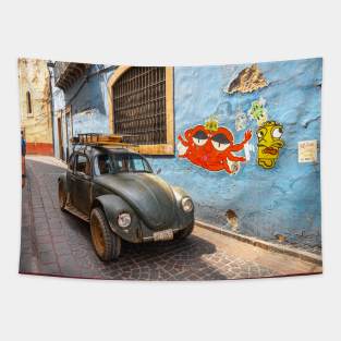 Mexico. Guanajuato. Old Car. Graffiti. Tapestry