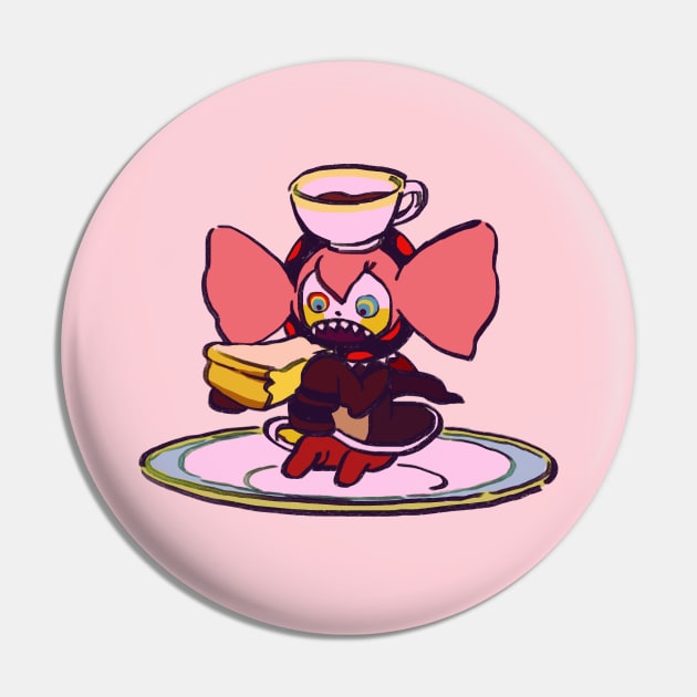 pink pastel charlotte eating cheesecake and coffee on a plate / madoka magica Pin by mudwizard