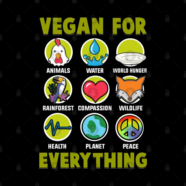 Vegan For Everything Print On Front and Back. by KsuAnn