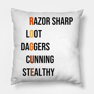 Rogue Assassin Class RPG Roleplaying Dungeon Pnp Meme Gift Pillow