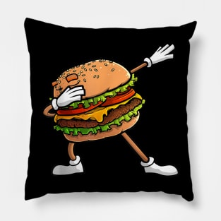 Funny Hamburger Art Pillow