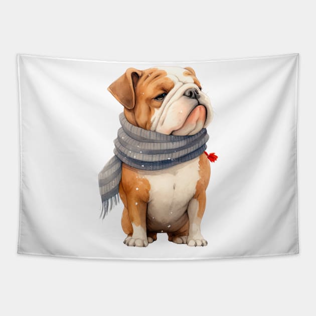 Winter dog Tapestry by piscoletters