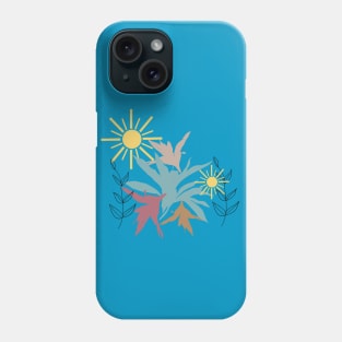 Boho style leaves sunny colorful pattern design Phone Case