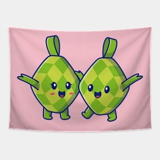 Cute Ketupat Cartoon Tapestry