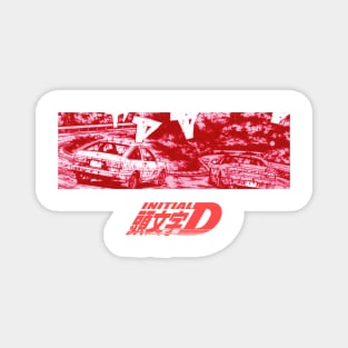 Initial D Red Turn Magnet