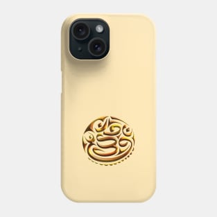 Om Mudra Caligraphy Gold Embossed Yellow Red Phone Case