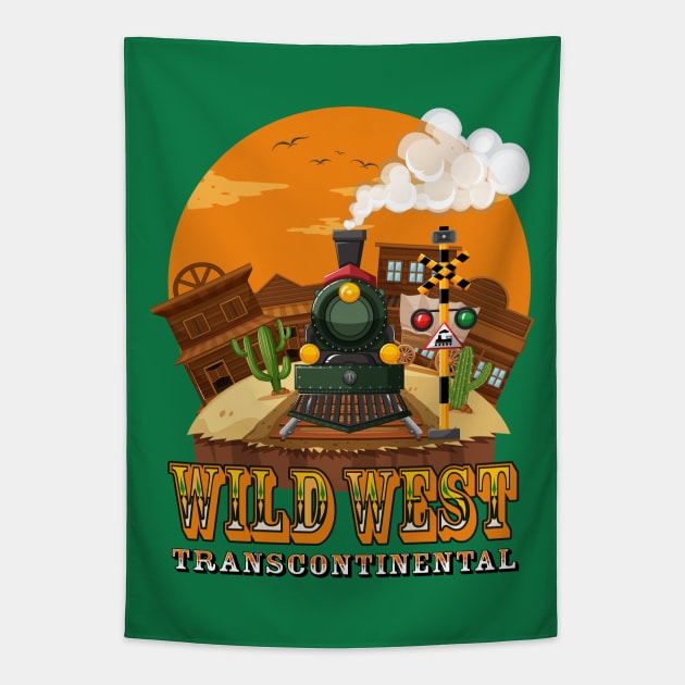 Wild West Railroad Tapestry by black8elise