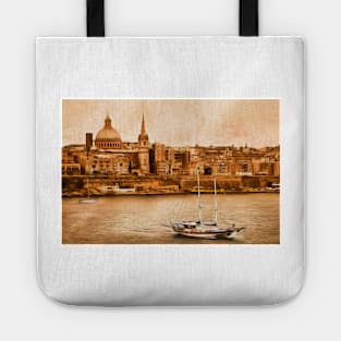 Valletta Malta in the style of Georgia O'Keefe Tote