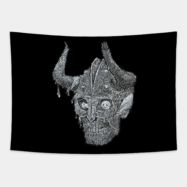 Zombie Skull Warrior #27 Tapestry by rsacchetto