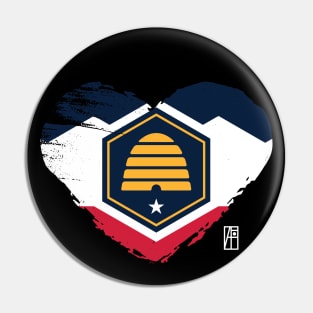 U.S. State - I Love Utah - Utah Flag Pin