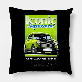 Iconic Cooper British Car Pillow