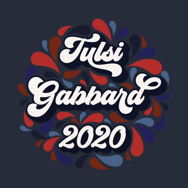 Tulsi Gabbard Grunge 2020 Retro, Red, White, Blue, Paisley by KimberMaddox