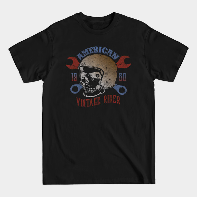 Discover American vintage rider 1980 skull helmet gift - Motorcycles - T-Shirt