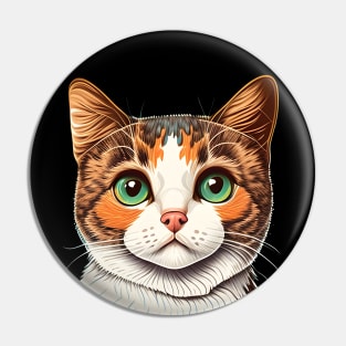 Cute Funny Cat Face Lover Design Pin