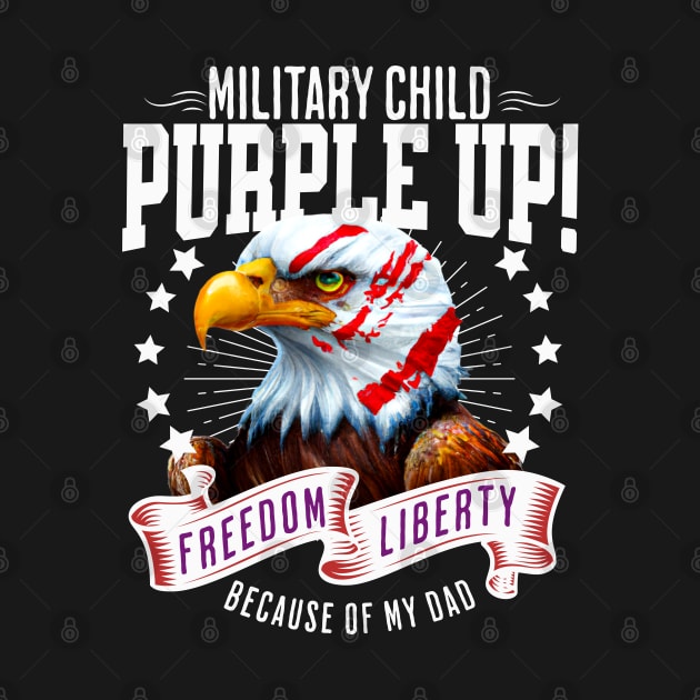 Military Kids - Purple-Up 2023 Holiday - Military Dad by alcoshirts