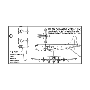 KC-97 Stratofreighter American Tanker Aircraft Blueprint Diagram T-Shirt