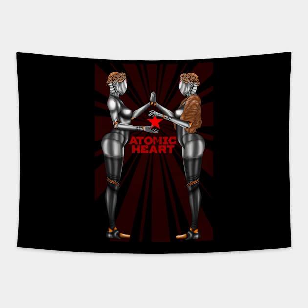 Atomic Heart Robots Tapestry by wenderinf