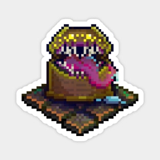 Dungeon Mimic 8 Bit Retro Pixel Art Simple Magnet