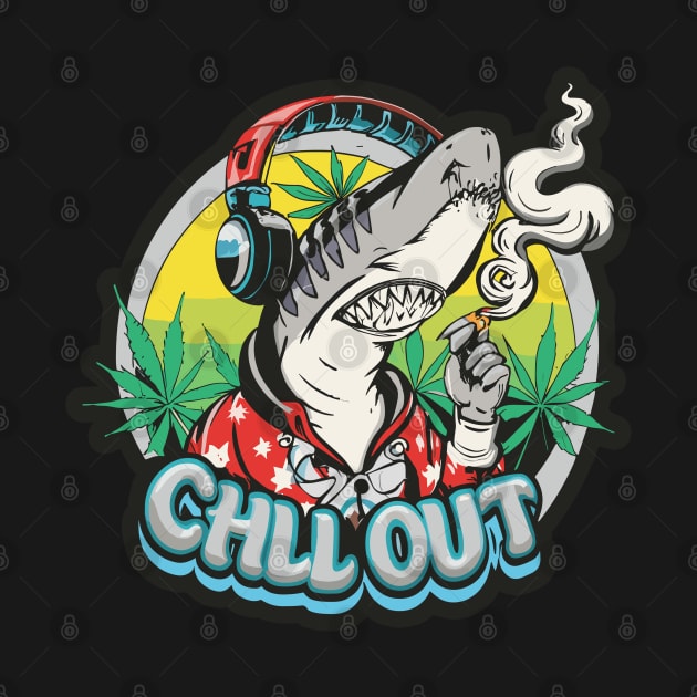 Chill Out: Hip Hop Shark Art Piece by diegotorres