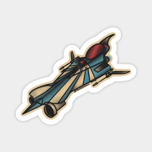 Space Samurai Ship Tattoo Design Magnet