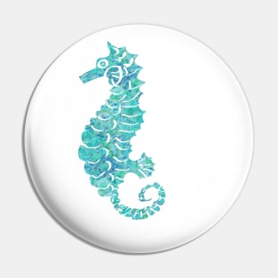 Seahorse Design in Blues Pin