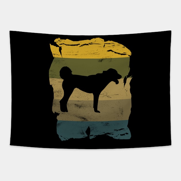 Anatolian Shepherd Dog Distressed Vintage Retro Silhouette Tapestry by DoggyStyles