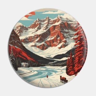 Banff Canada Vintage Poster Tourism Pin