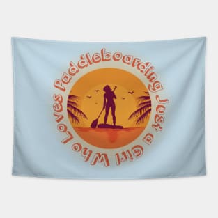 Girl Paddleboarder Tapestry