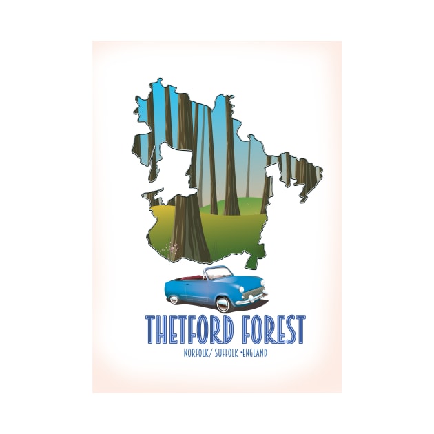 Thetford Forest Norfolk Suffolk England map by nickemporium1