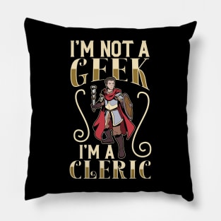 No geek - D20 Roleplay Character - Cleric Pillow