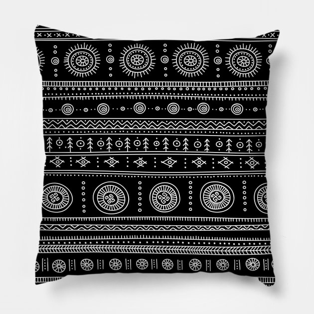 Boho style ornaments Pillow by yuliia_bahniuk