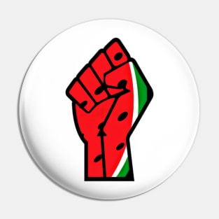 Watermelon Palestine Black Power Fist - Right Side - Front Pin