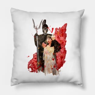 Persephone bites into the Pomegranate Pillow