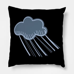 Single Stormy Cloud, Illustrated Raincloud Pillow