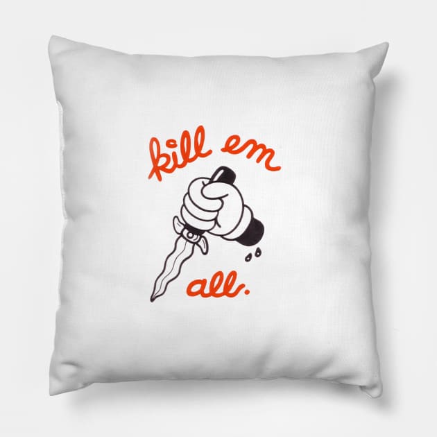 Kill'em All Medium Print Pillow by Peter Ricq