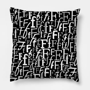 F - Typography (White) Pillow