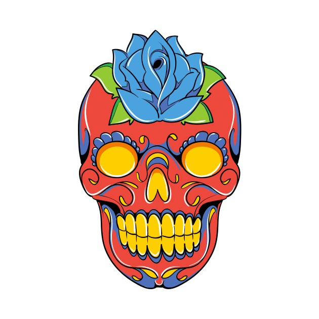 Bright Dia De Los Muertos Sugar Skull by a_man_oxford