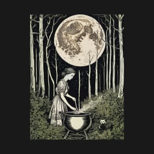 Green Witch on a Full Moon T-Shirt